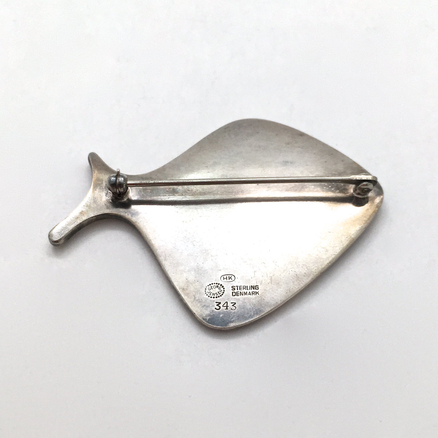 Georg Jensen silver & turquoise enamel brooch #343 ~ Henning Koppel