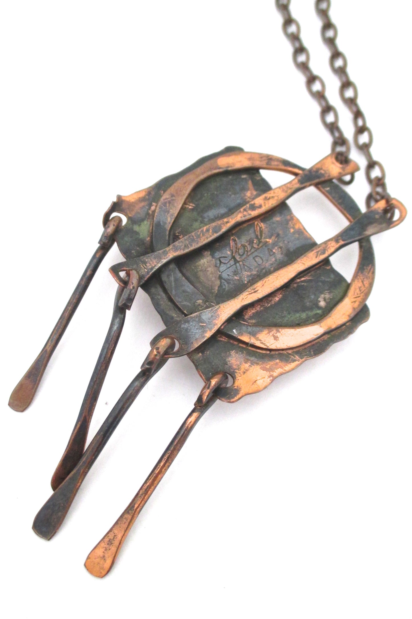 Rafael Canada copper & dark amber fringe necklace