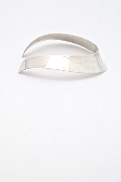 profile Ove Wendt for Andreas Mikkelsen Denmark vintage silver Scandinavian Modern wide collier neck ring