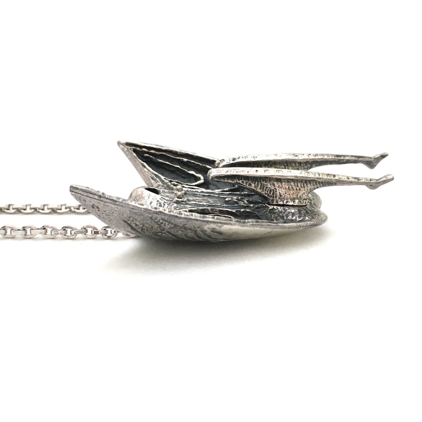 profile Guy Vidal Canada vintage large kinetic brutalist pewter abstract woman pendant necklace rare