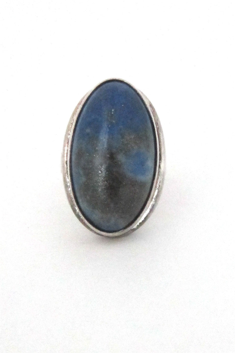 N E From Denmark vintage modernist silver & lapis ring