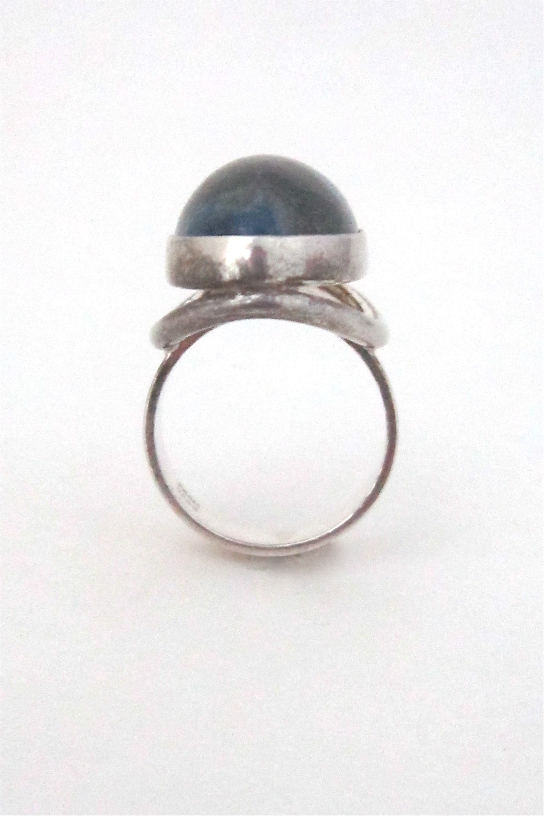 N E From Denmark vintage modernist silver & lapis ring