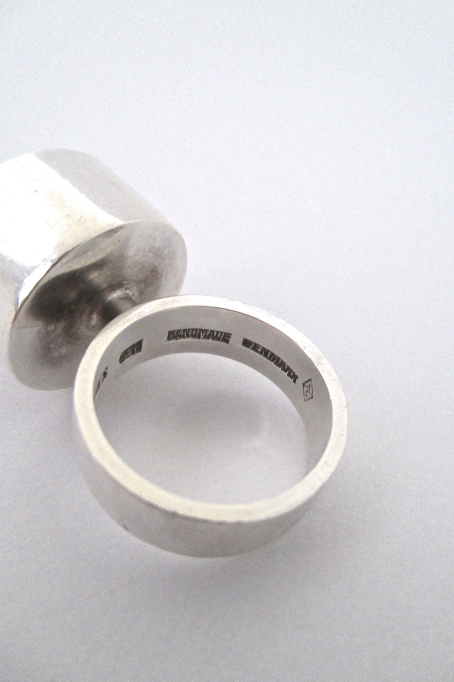 Jens Asby large silver & raw amethyst ring