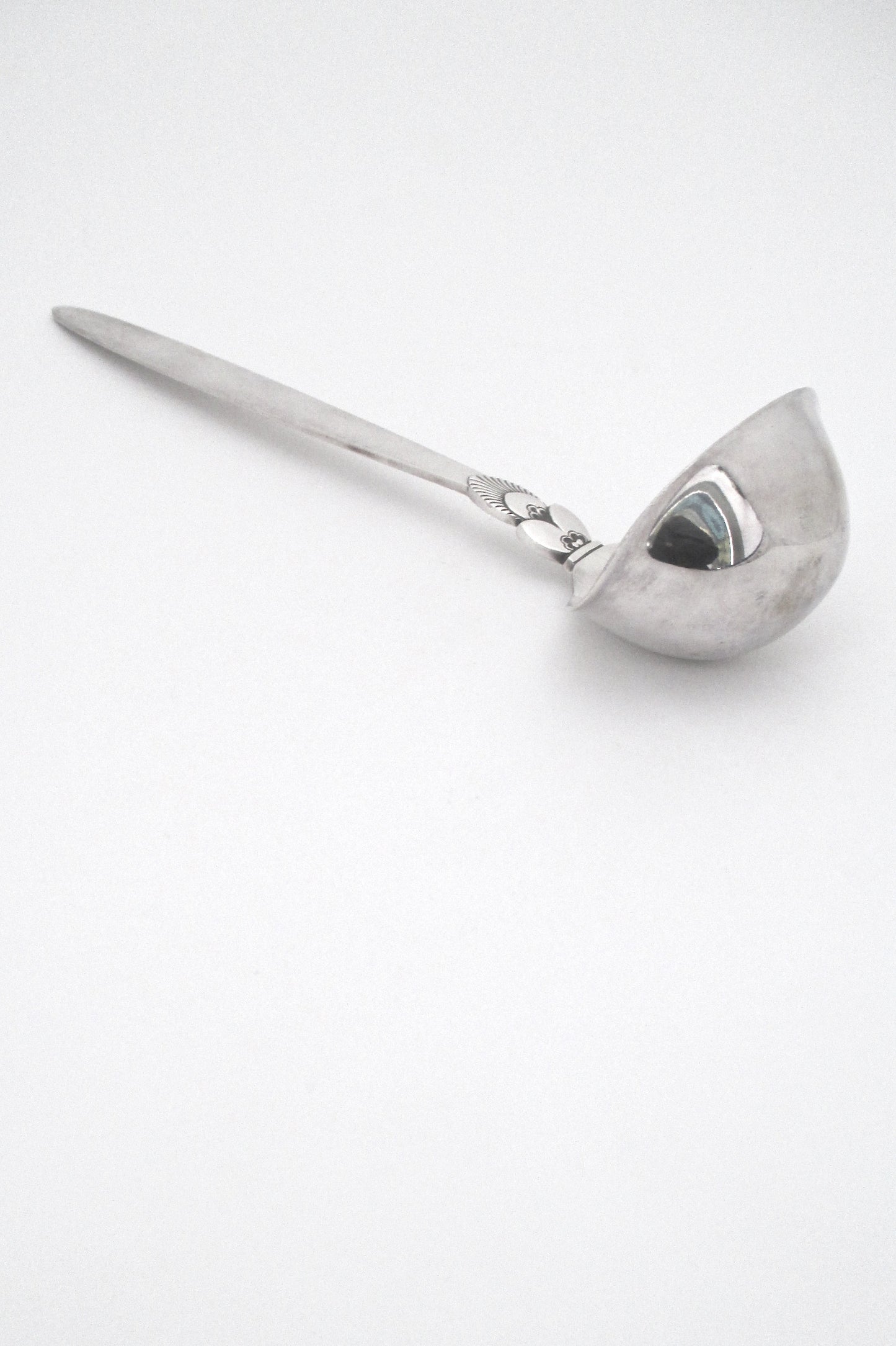 profile Georg Jensen Denmark sterling silver Cactus ladle designed by Gundolph Albertus in 1930