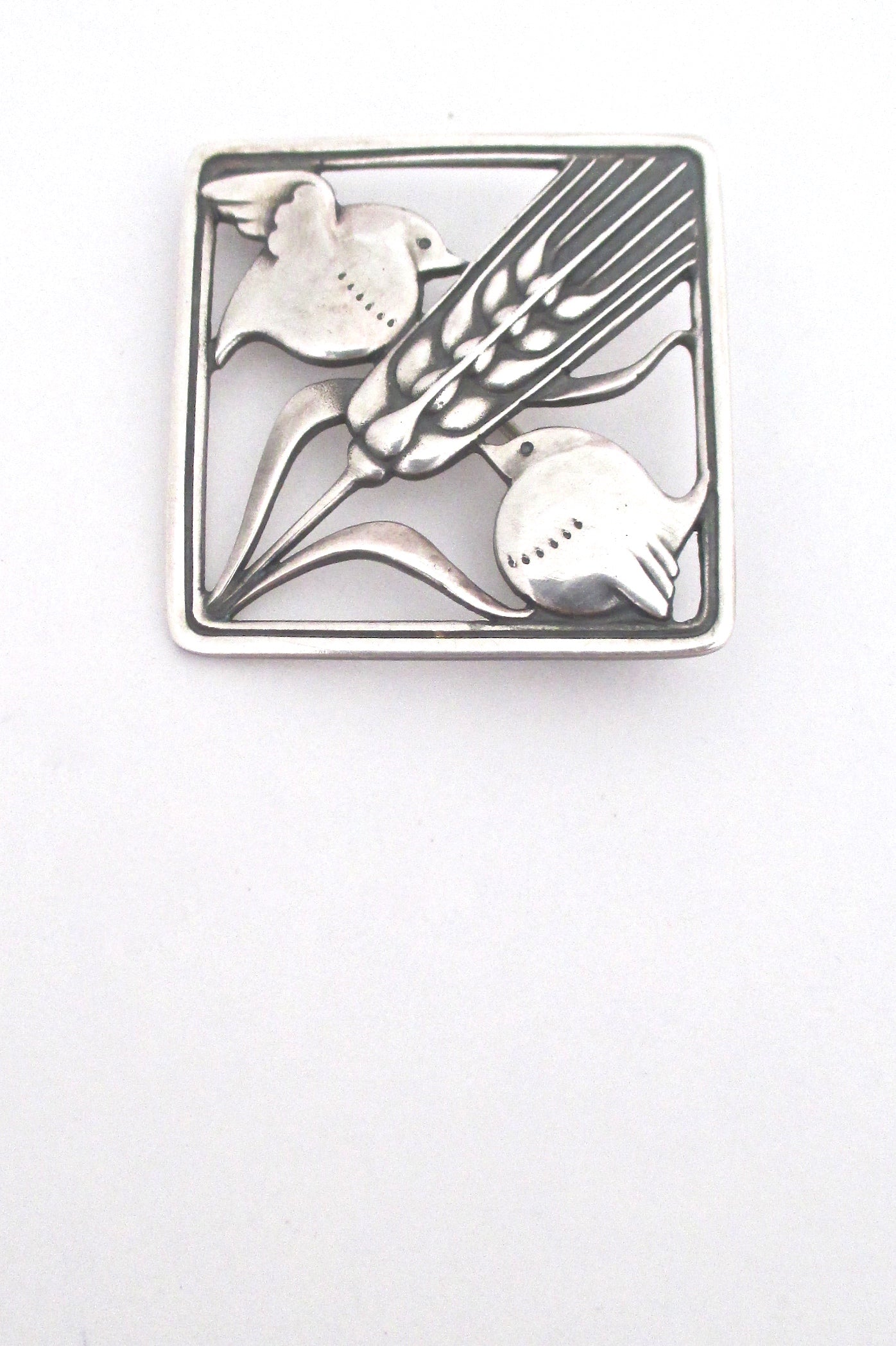 Georg Jensen bird & wheat brooch #250 by Arno Malinowski
