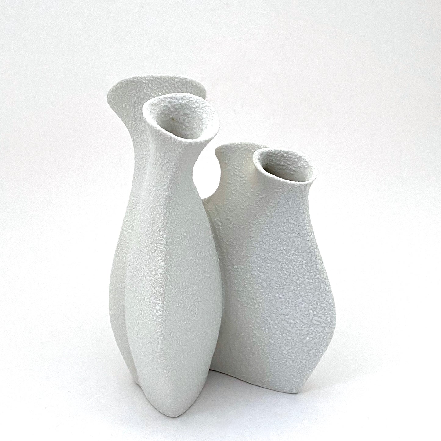 profile Sgrafo Modern Germany vintage Korallenform porcelain double vase textured glaze Peter Muller mid century modern design