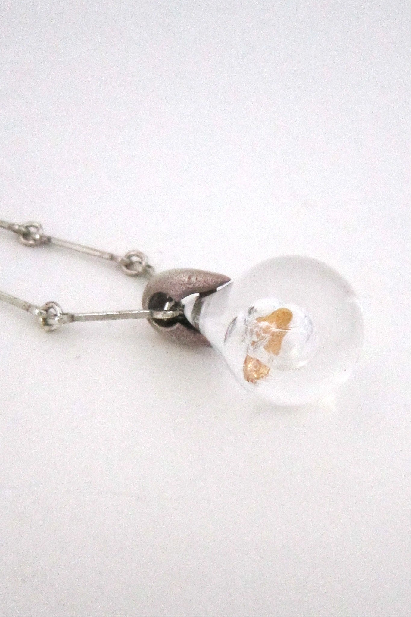 Bjorn Weckstrom Lapponia vintage silver and acrylic nugget necklace 1977