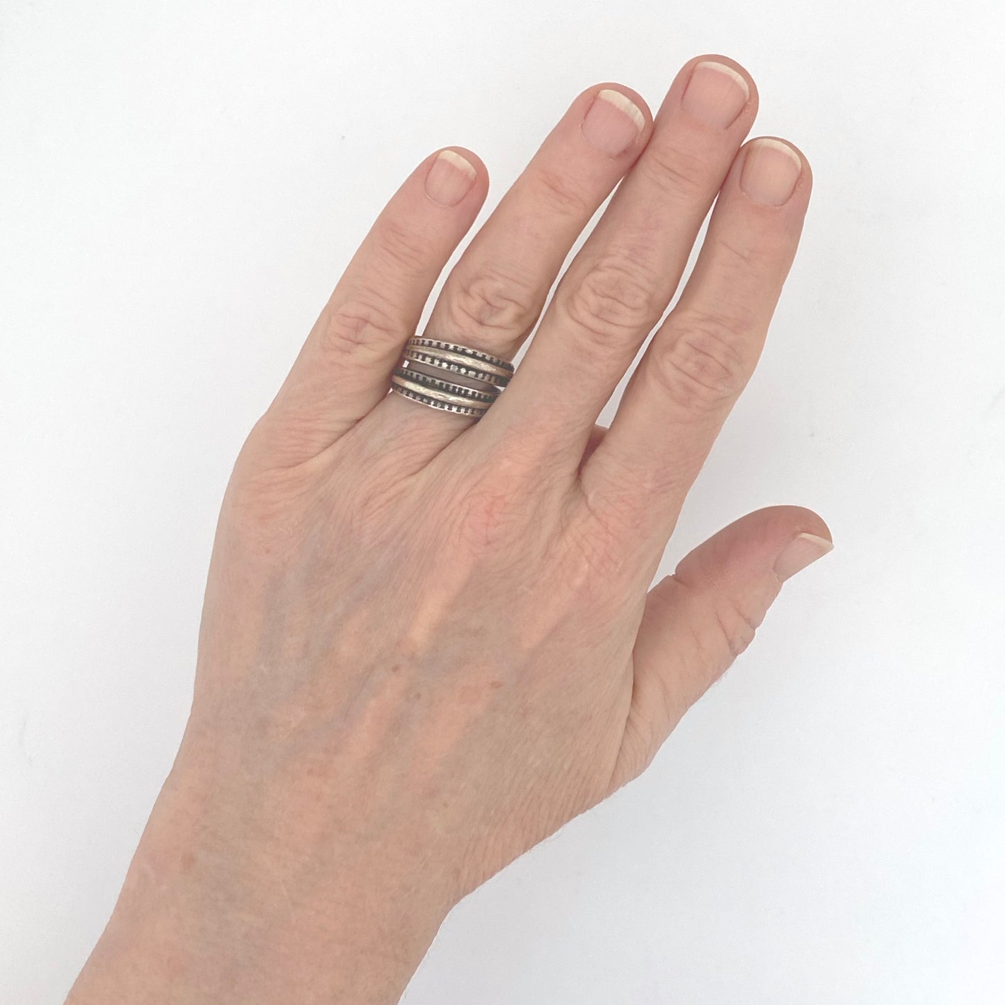 scale David-Andersen Norway vintage silver Saga series wrap ring Scandinavian jewelry design