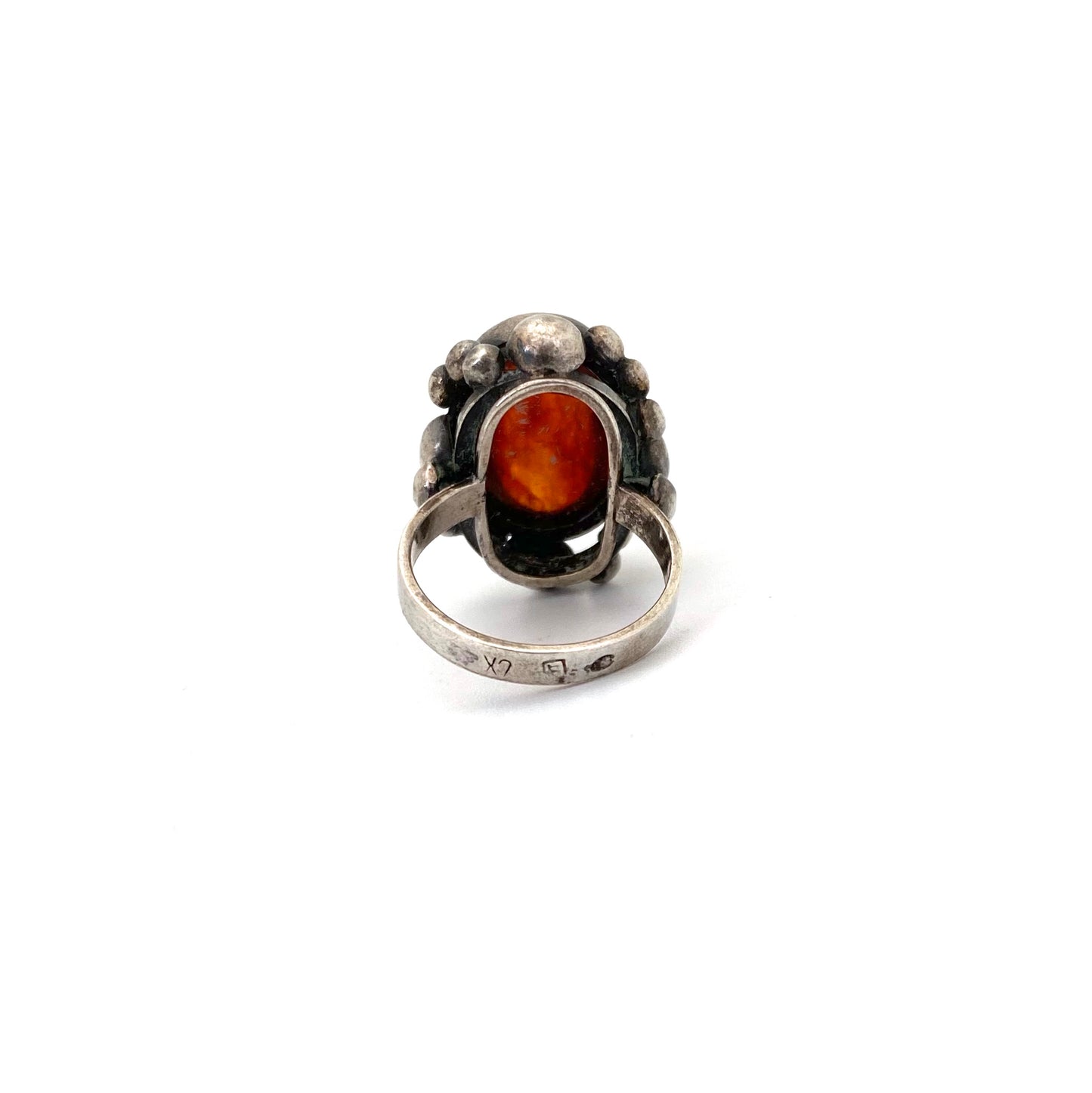 Rytosztuka silver & amber ring