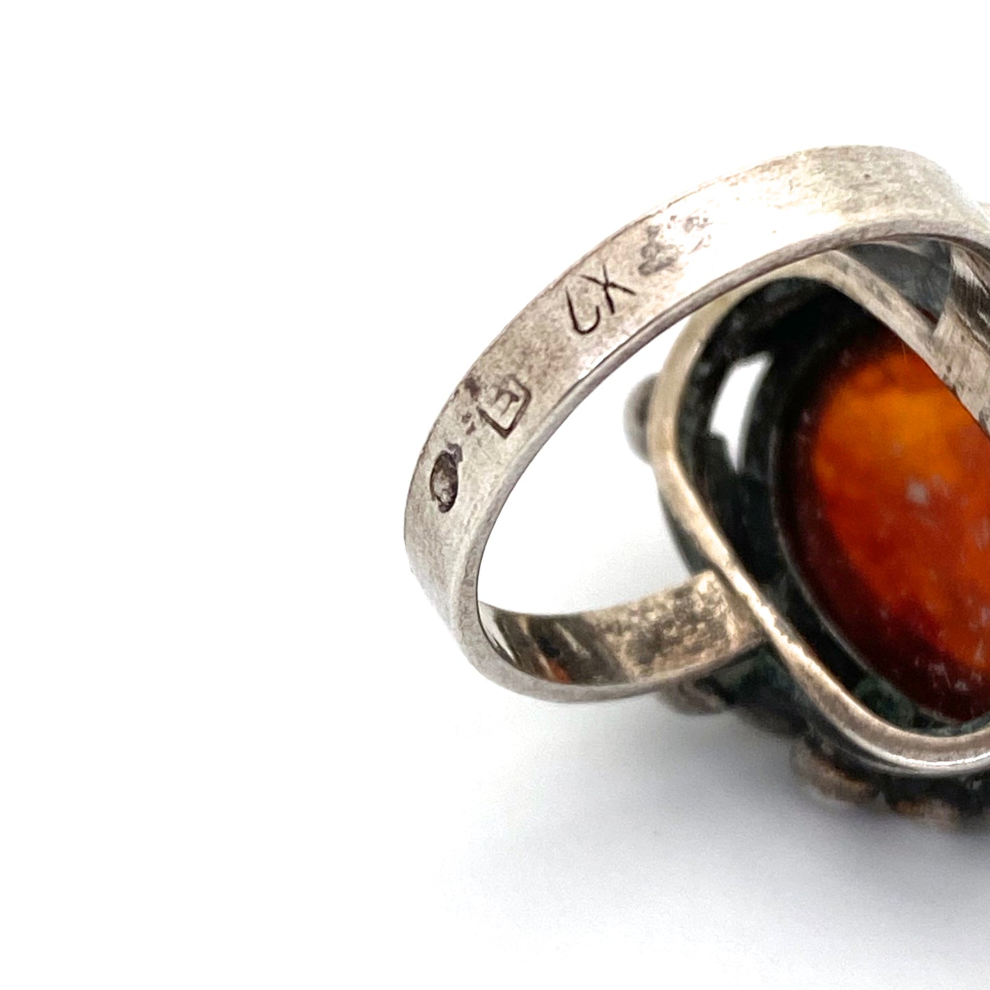 Rytosztuka silver & amber ring