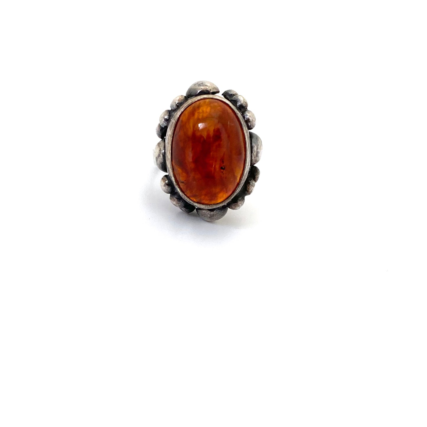 Rytosztuka silver & amber ring