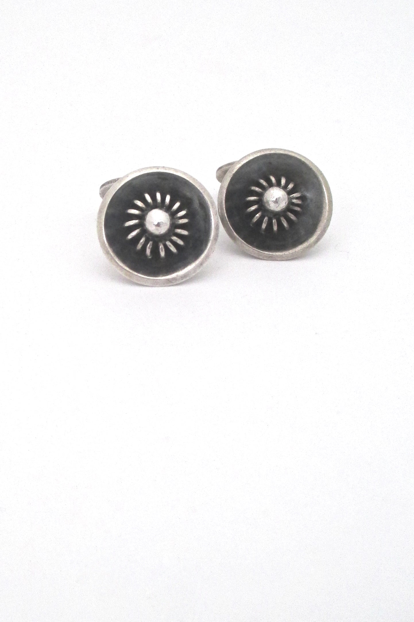 Ernst Willy Knudsen Denmark vintage silver coil and bead mid century modern cufflinks