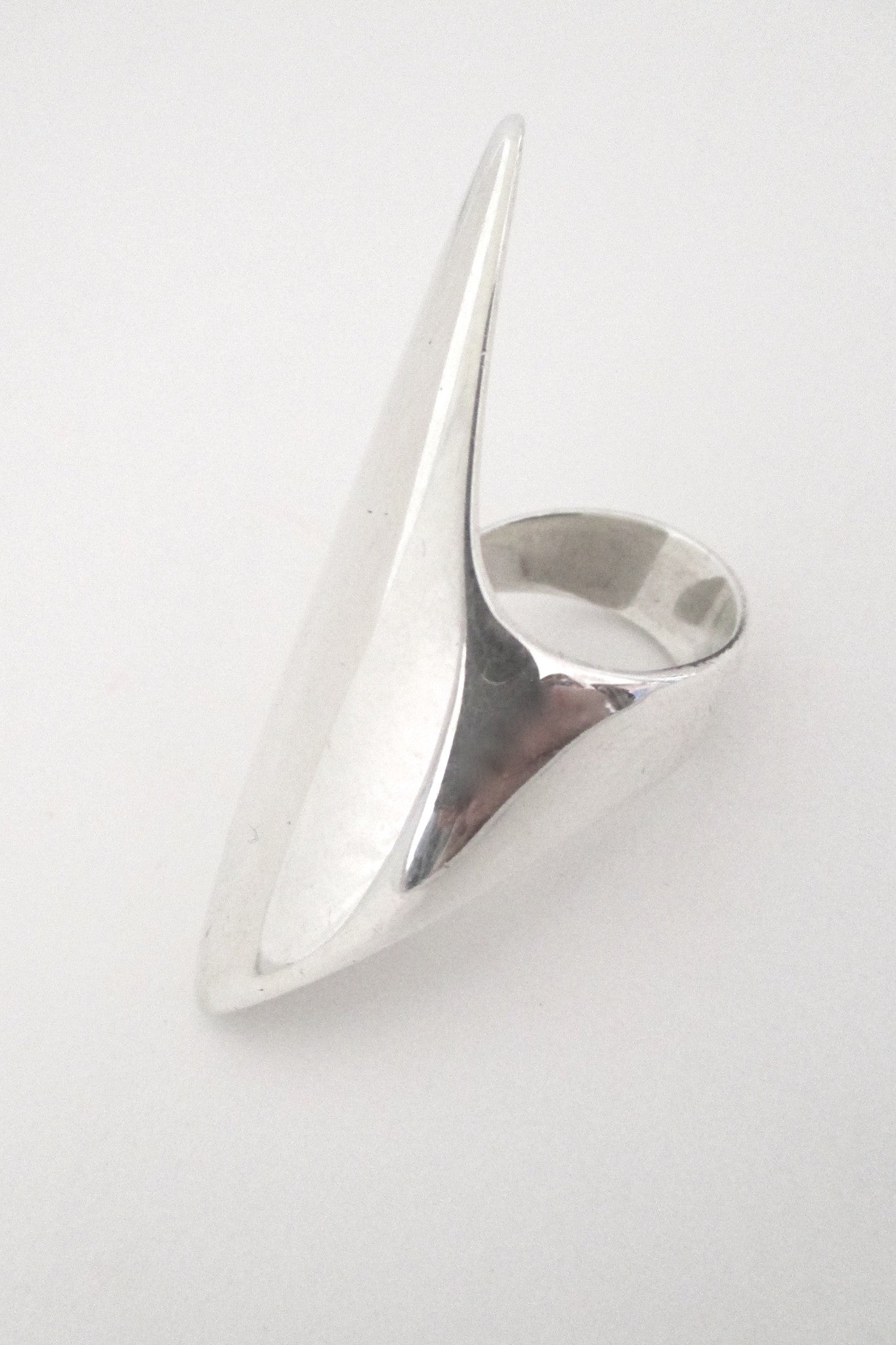 profile Georg Jensen Denmark vintage Scandinavian modernist long ring 99 by Henning Koppel