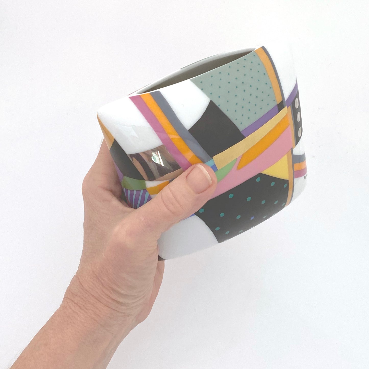 Rosenthal polychrome porcelain pillow vase ~ 1980s, Nairac / Doege