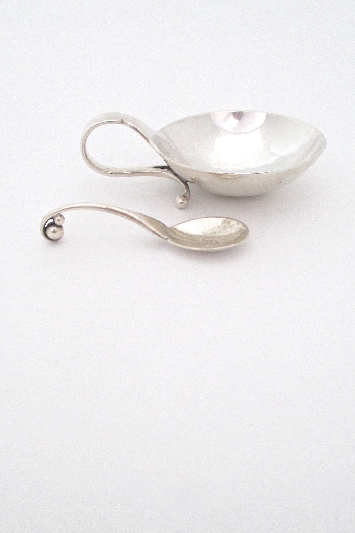 Georg Jensen open salt & spoon #110