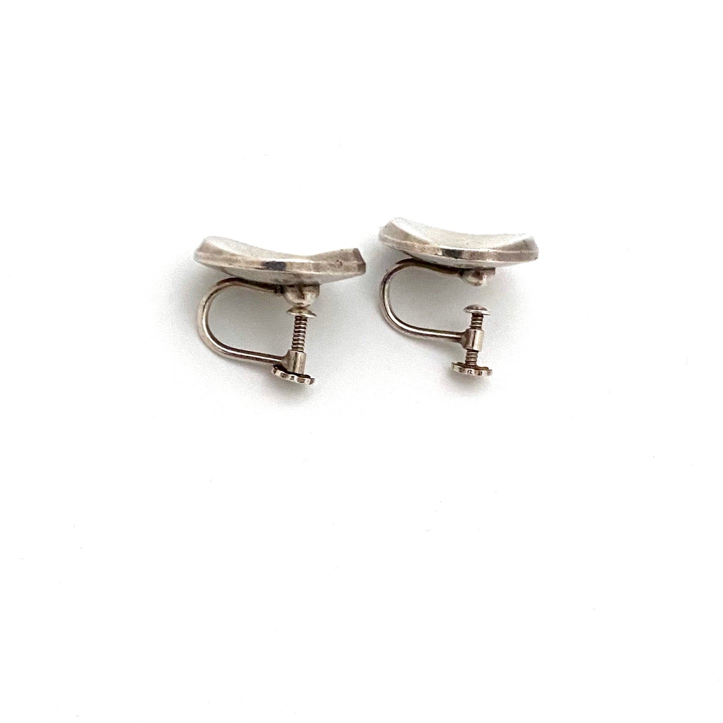 profile Georg Jensen Denmark vintage silver earrings 136C Nanna Ditzel Scandinavian Modernist jewelry design