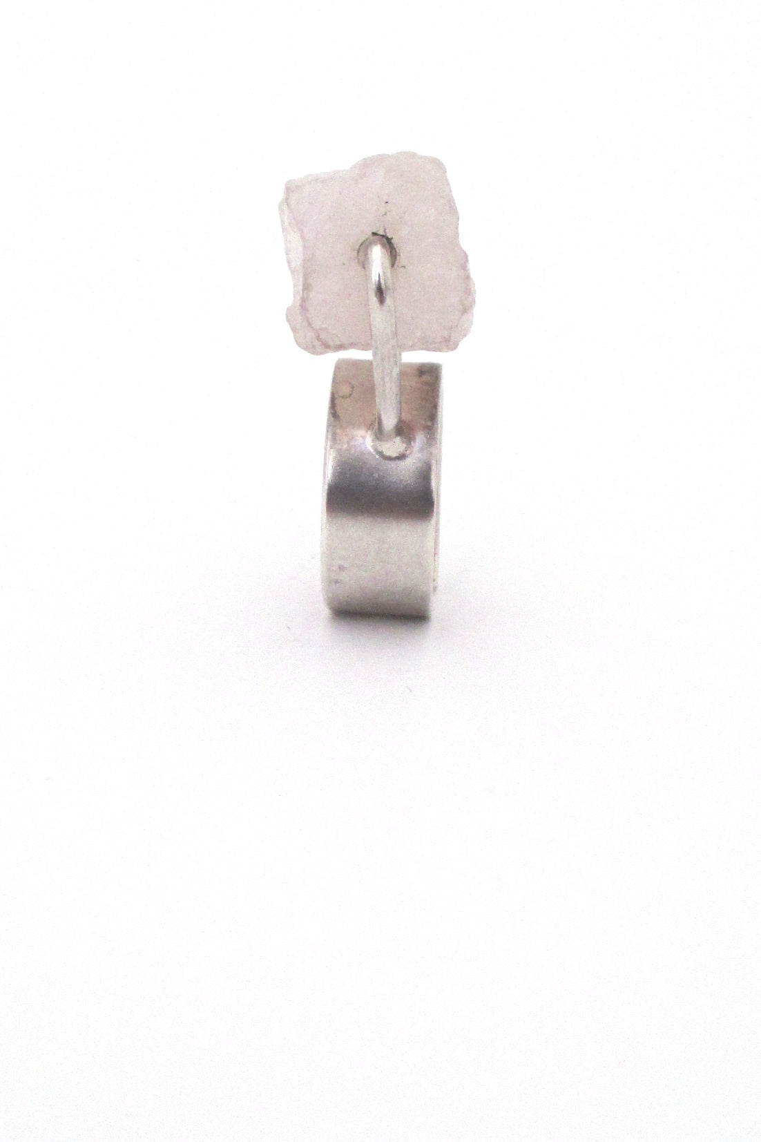 vintage silver & quartz large kinetic ring