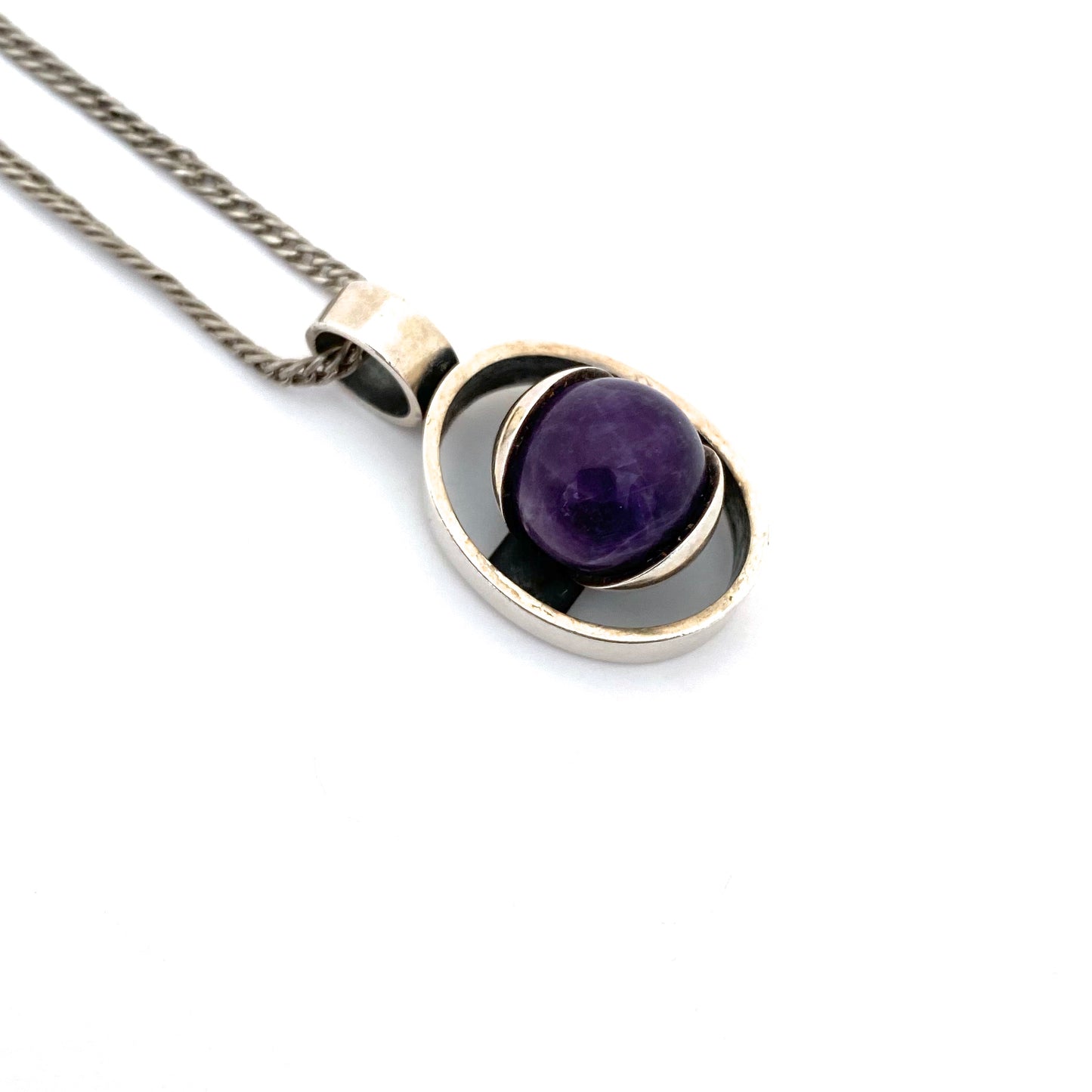 Kupittaan Kulta silver & amethyst sphere pendant ~ Elis Kauppi