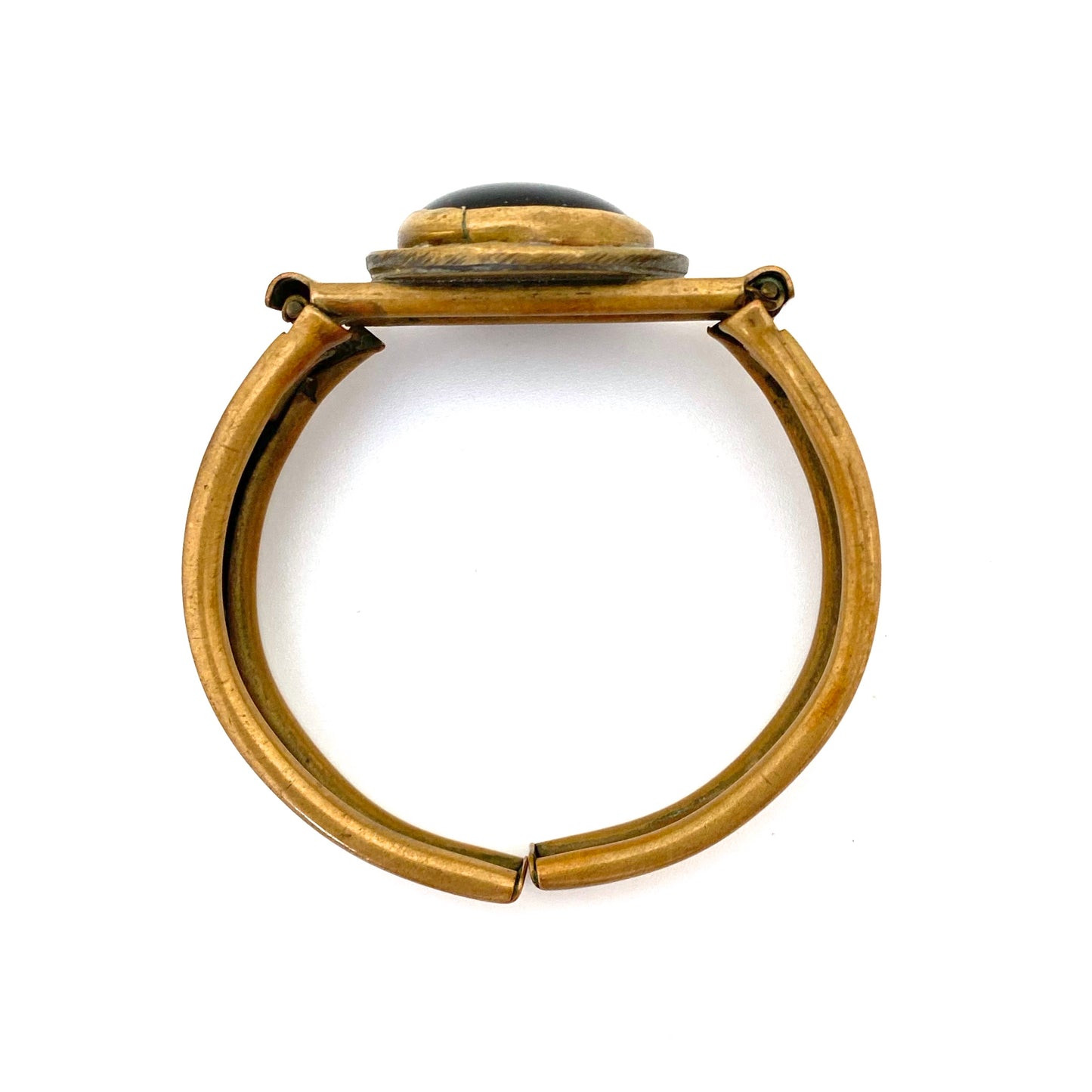 Rafael Canada brass clamper bracelet ~ clear glass