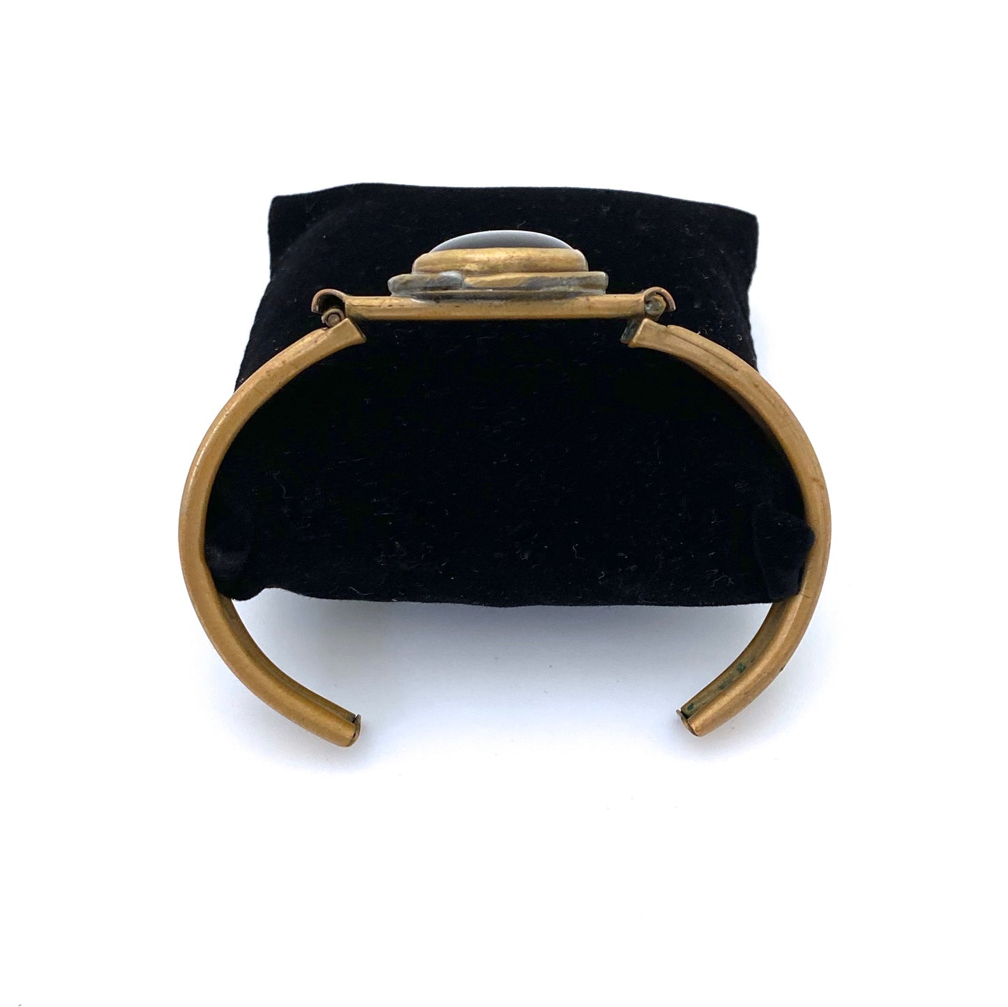 Rafael Canada brass clamper bracelet ~ clear glass