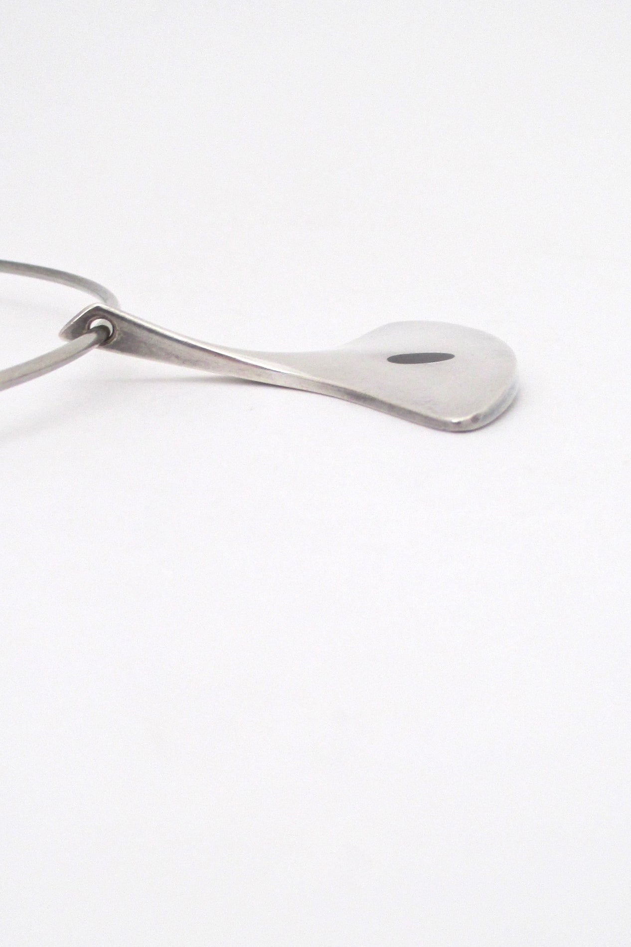 profile Hans Hansen Denmark vintage modernist Scandinavian silver enamel pendant and neck ring by Bent Gabrielsen