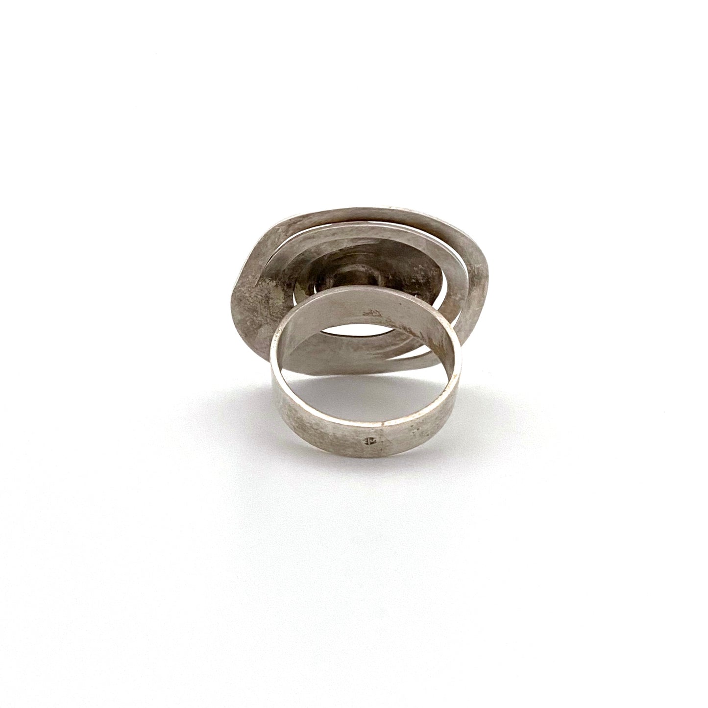 silver gilt and amethyst concentric circles ring