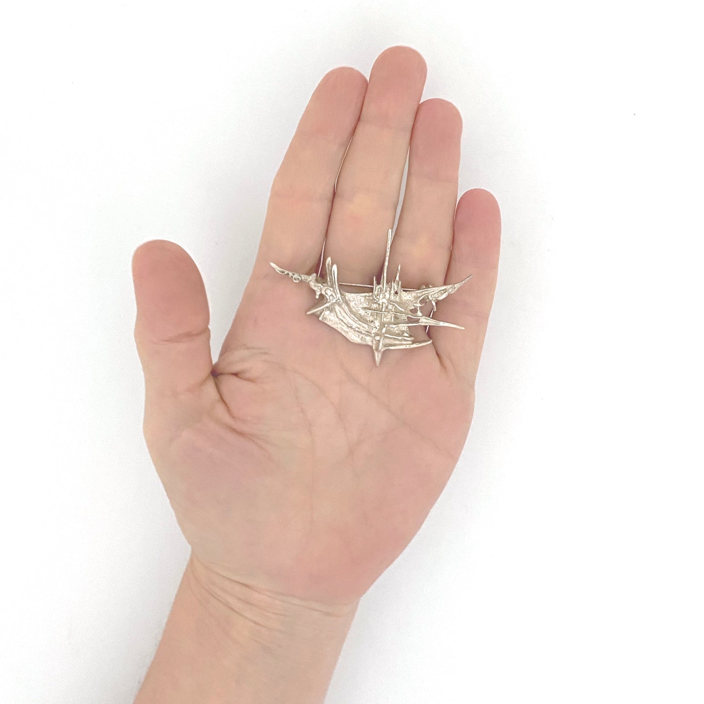 scale Juhls Norway vintage silver Tundra brooch Scandinavian Modernist jewelry design