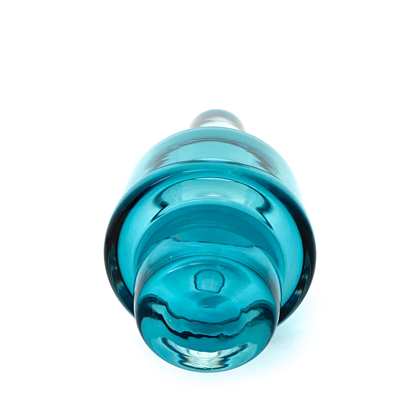 Sea Glasbruk petite cased glass vase ~ aqua blue