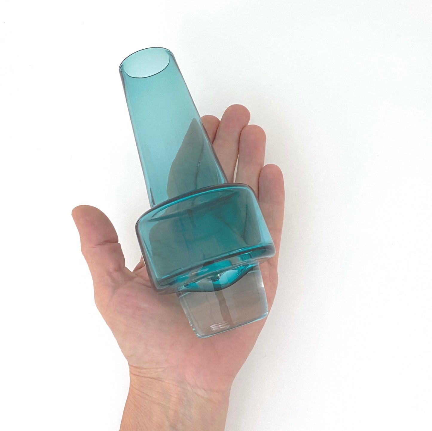 scale Sea Glasbruk Sweden vintage cased glass petite vase Scandinavian Mid Century Modern design