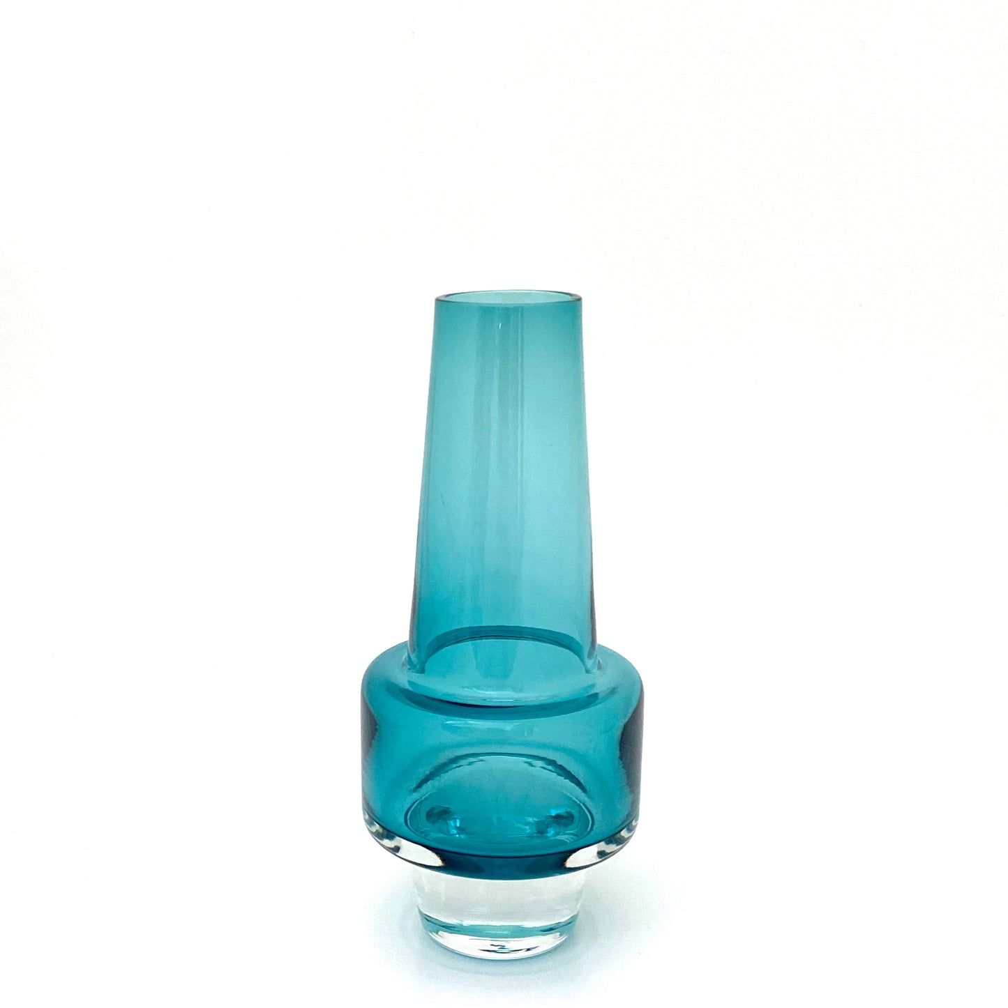 Sea Glasbruk petite cased glass vase ~ aqua blue