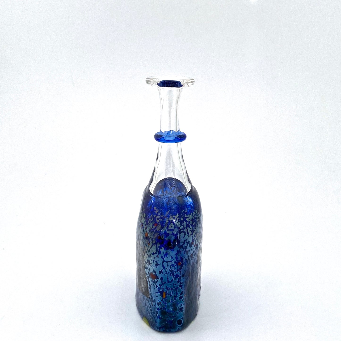 profile Kosta Boda Sweden vintage miniature blue Satellite vase Bertil Vallien signed