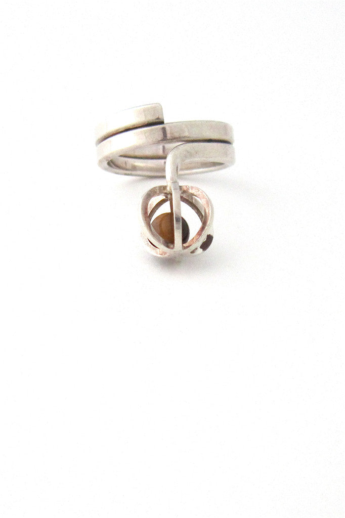 Kupittaan Kulta / Elis Kauppi Finland silver & tiger's eye ring