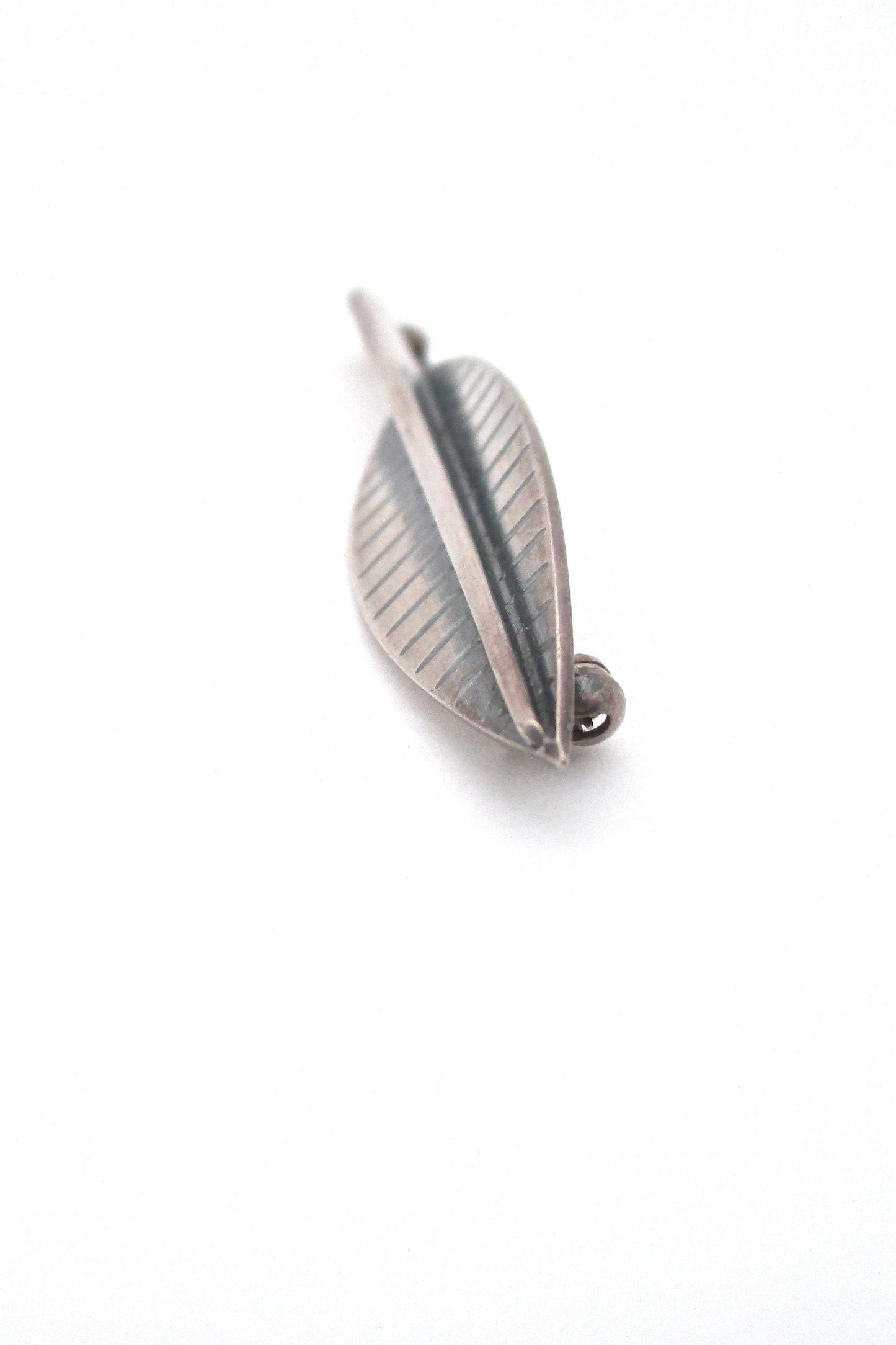 Hans Hansen long stylized leaf brooch #134