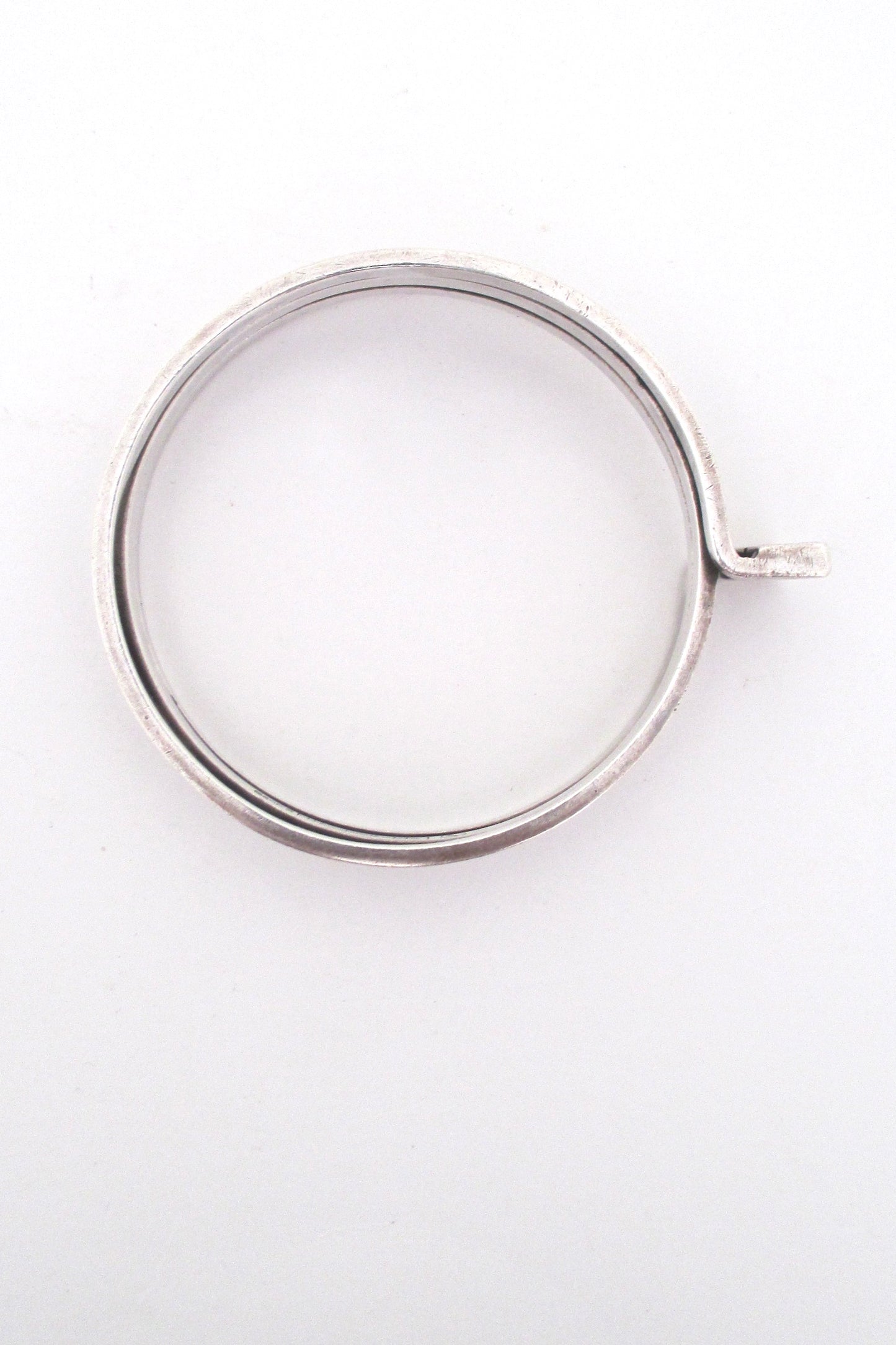 Scandinavian heavy silver triple wrap bangle bracelet