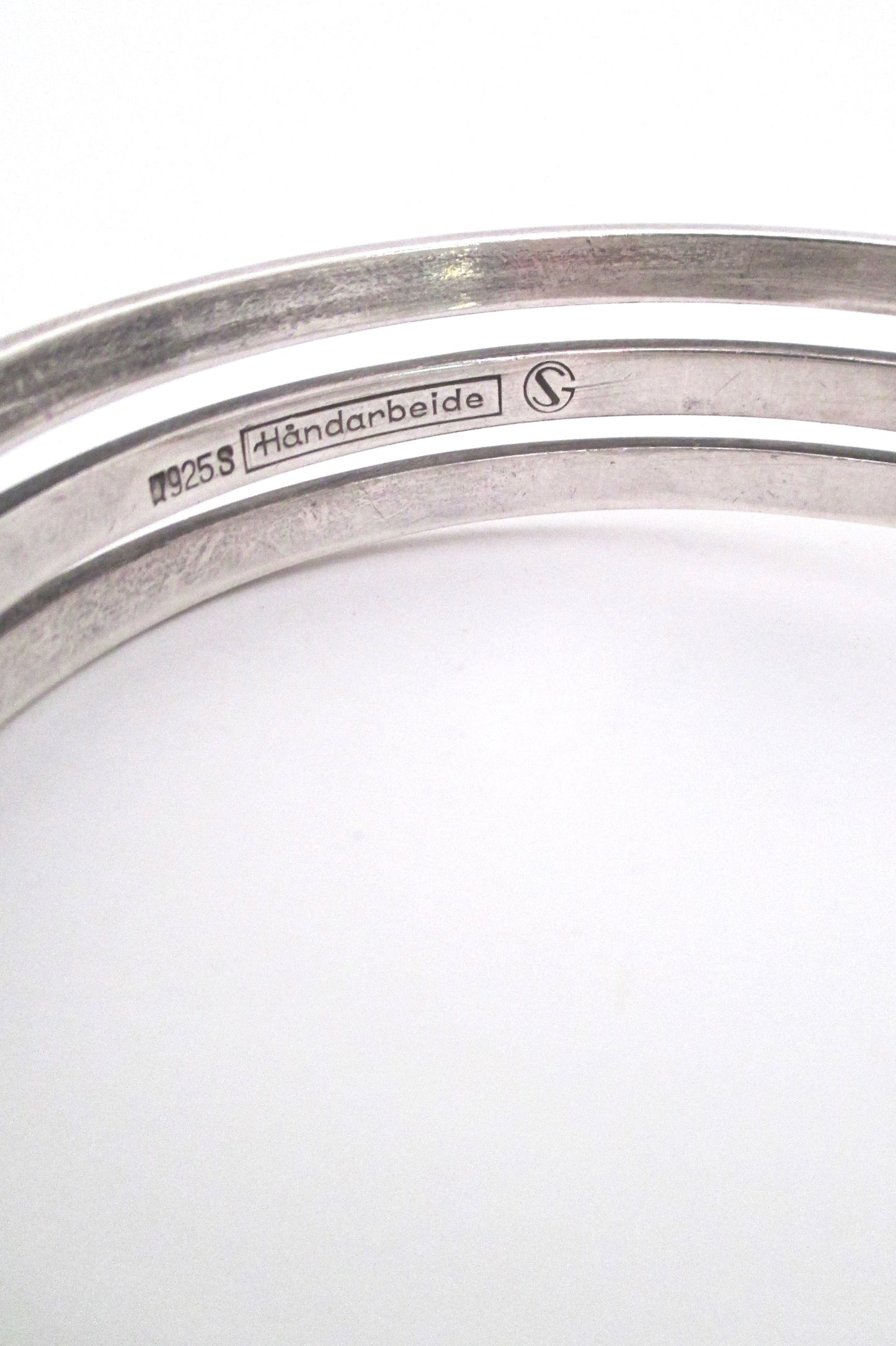 Scandinavian heavy silver triple wrap bangle bracelet