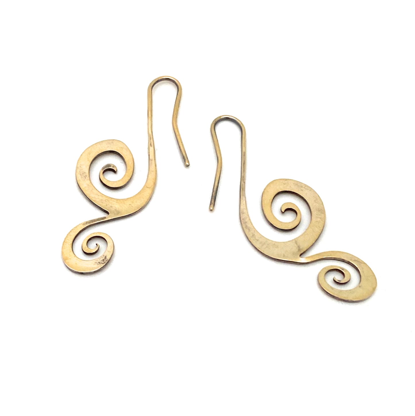 vintage sterling silver gilt swirl earrings