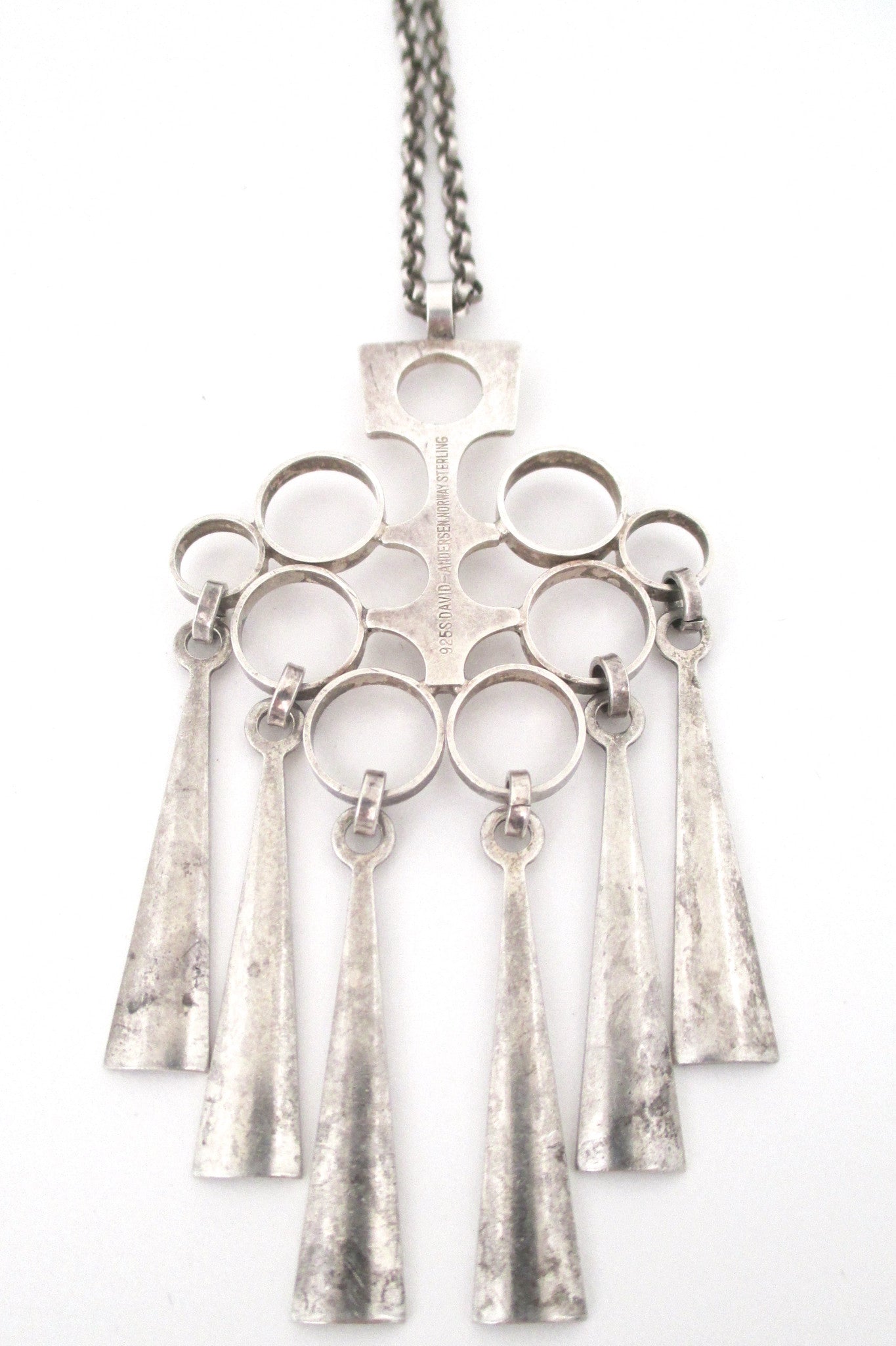 David Andersen kinetic fringe pendant necklace