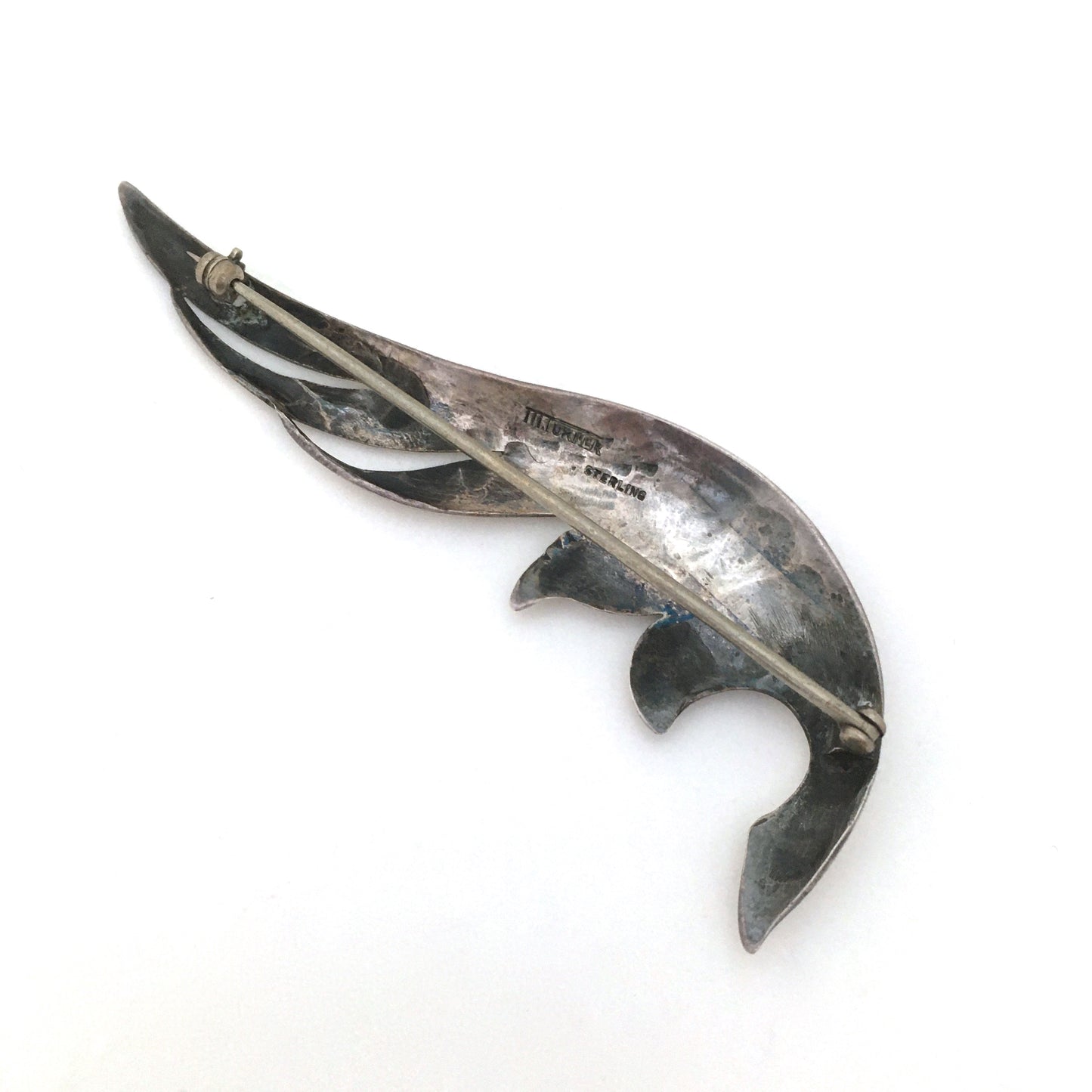 Madeleine Turner hand wrought dimensional leaf brooch