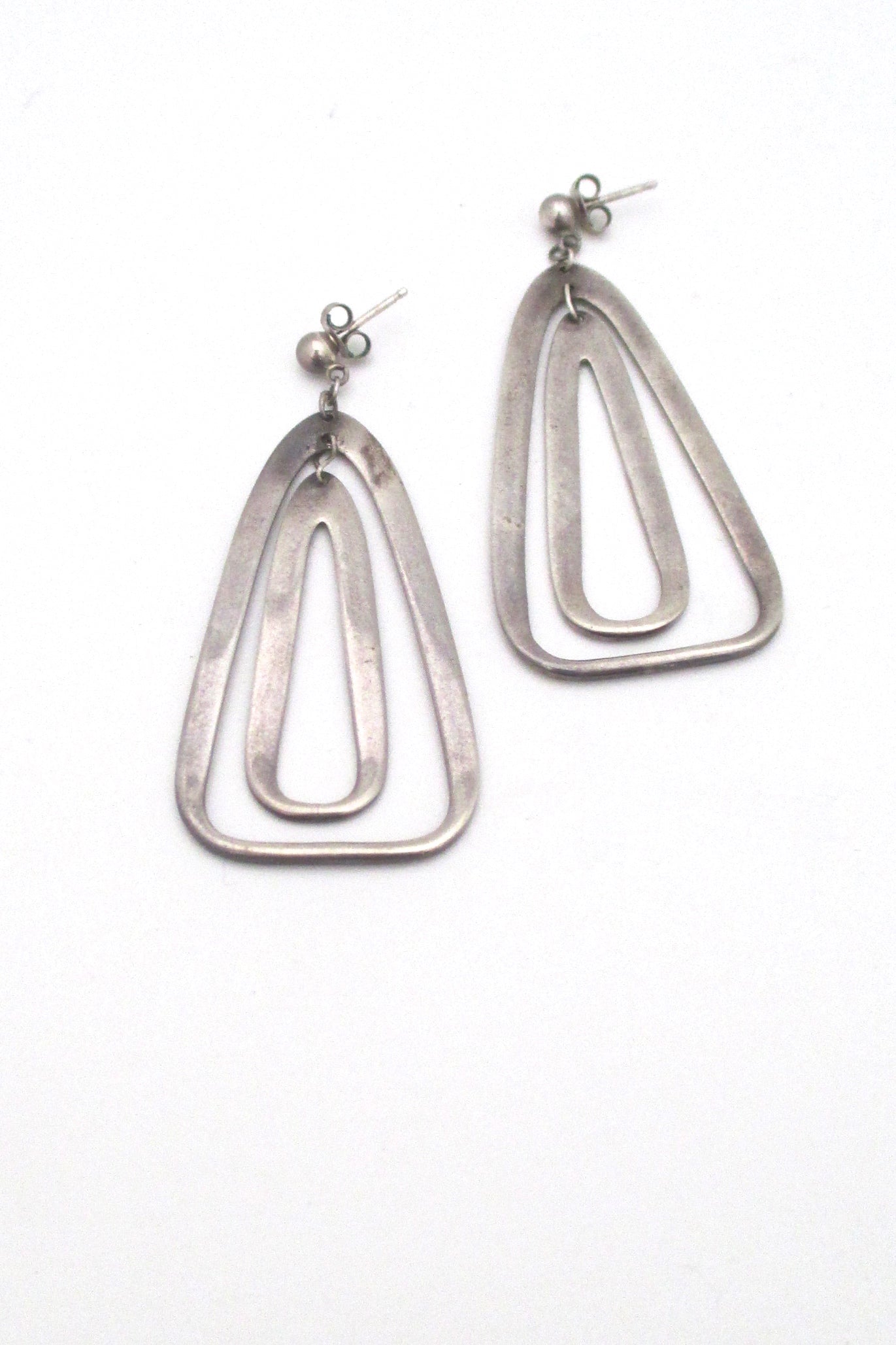 Darla Hesse kinetic silver double drop earrings