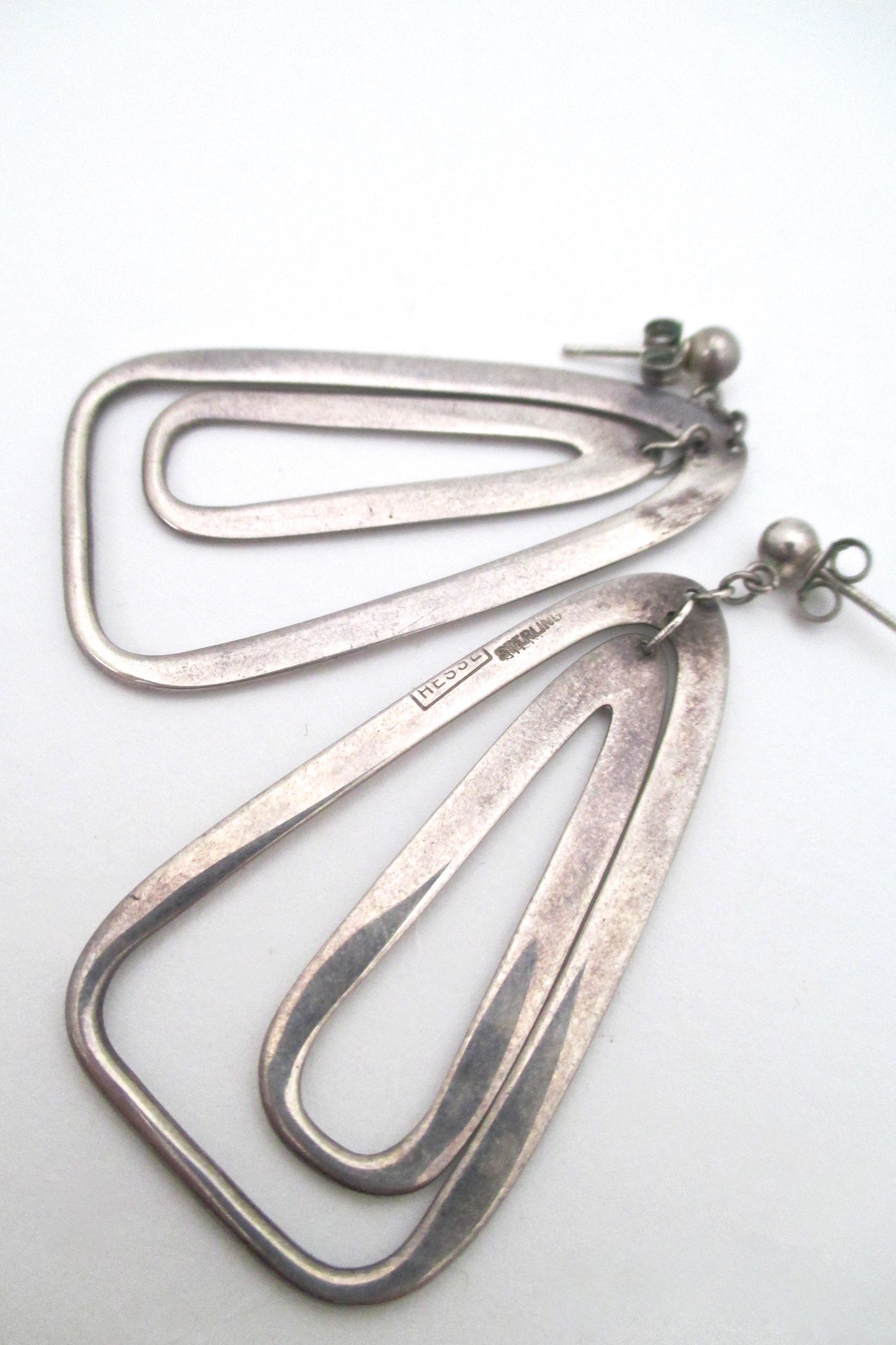 Darla Hesse kinetic silver double drop earrings