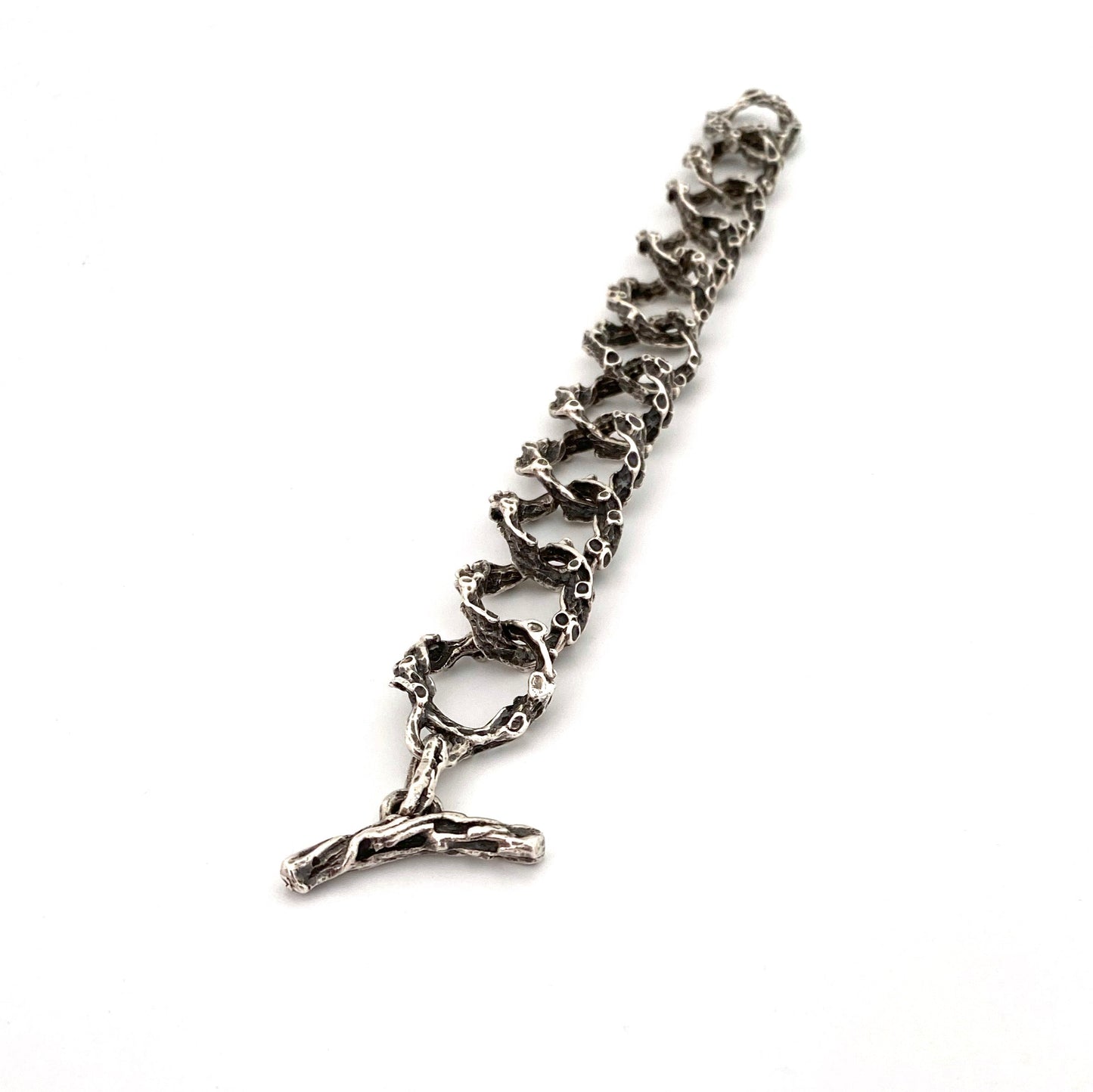 brutalist silver link bracelet ~ toggle closure