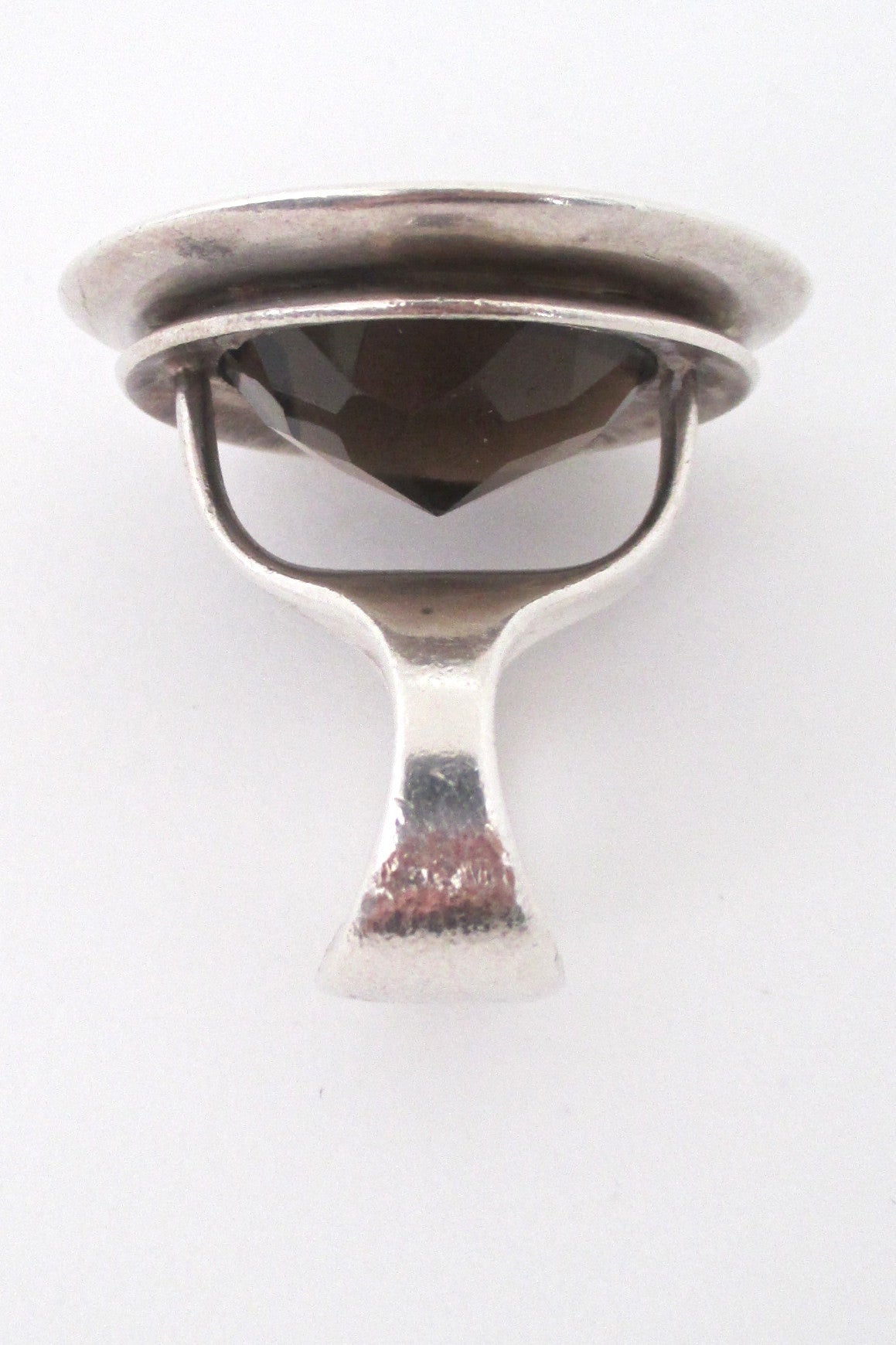 Hans Hansen monumental architectonic smoky quartz ring - rare