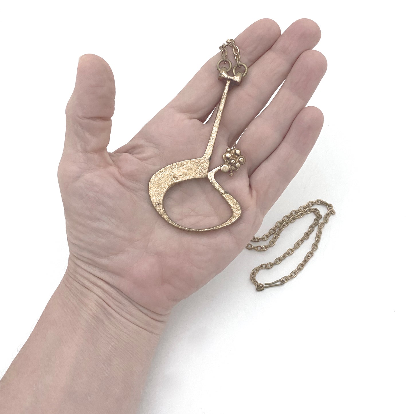 Jorma Laine large gilt bronze pendant necklace