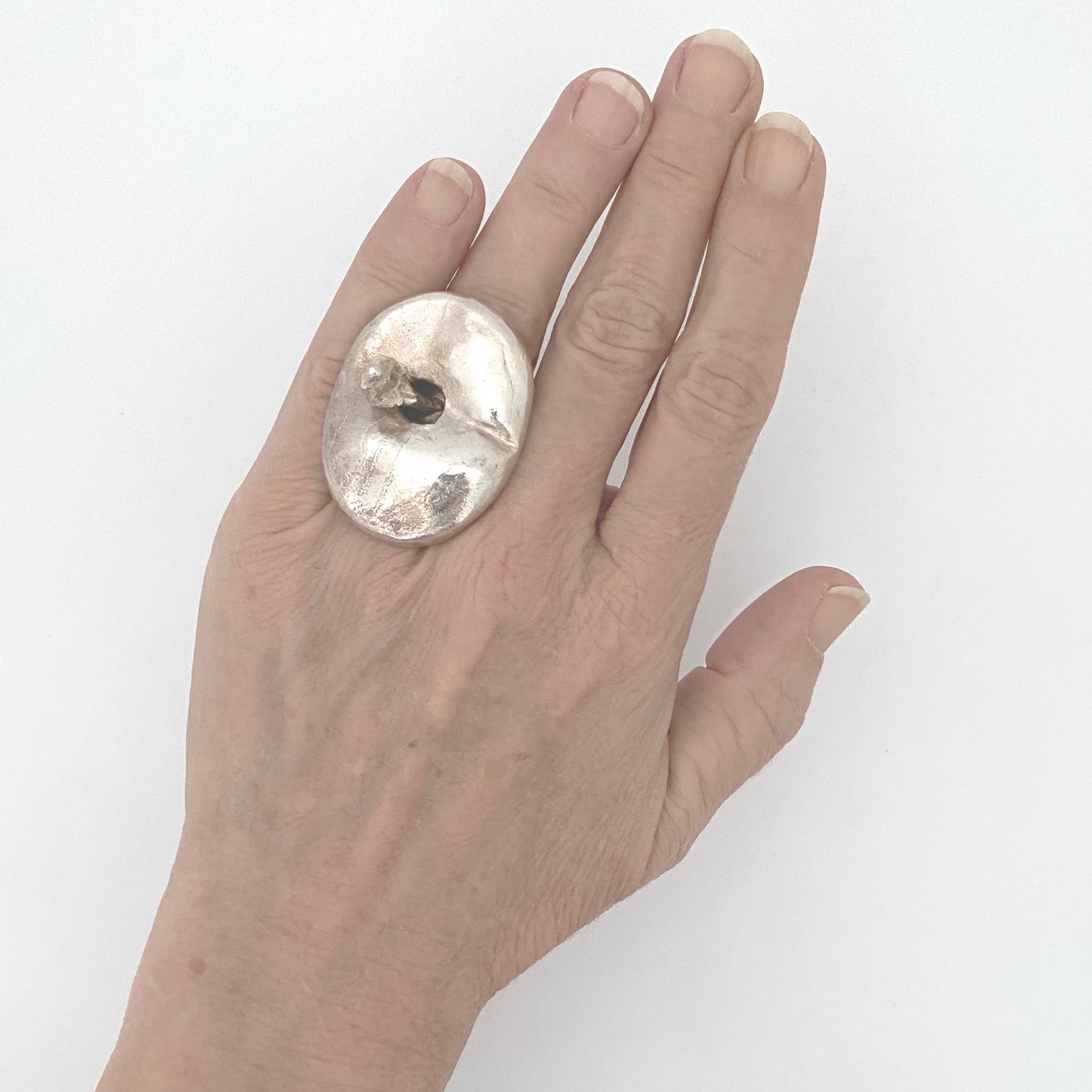 scale Bjorn Weckstrom Lapponia Finland vintage large rare Brukkas Pond ring 1969 Scandinavian Modern jewelry design