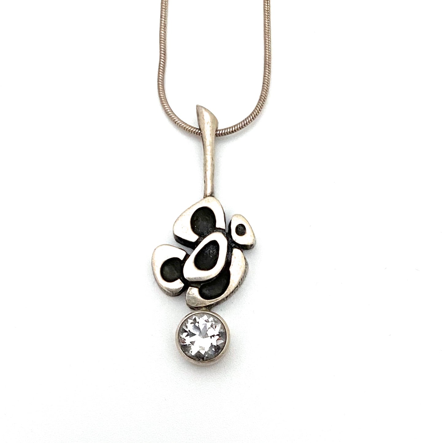 Valon Kulta Finland vintage silver & rock crystal pendant