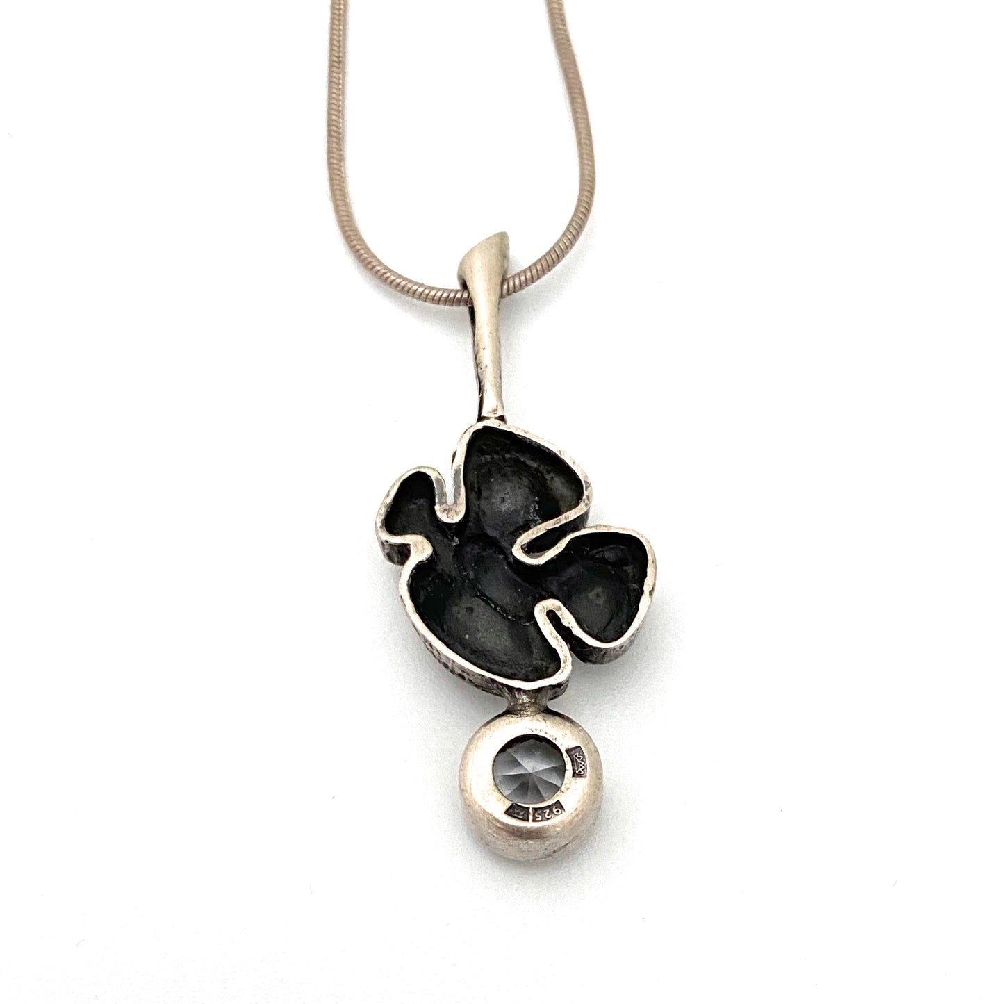 Valon Kulta Finland vintage silver & rock crystal pendant