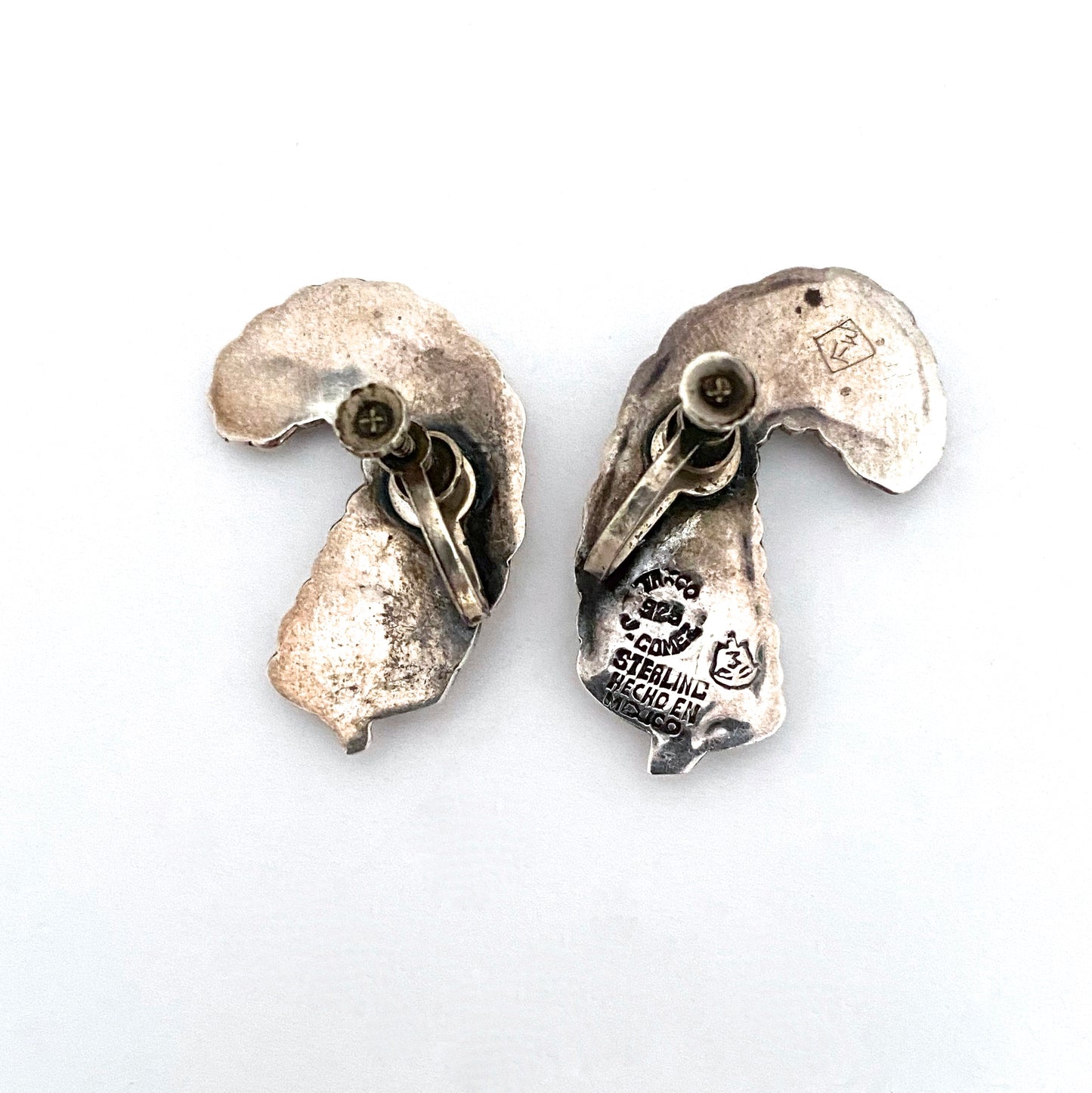 J Gomez silver feather earrings