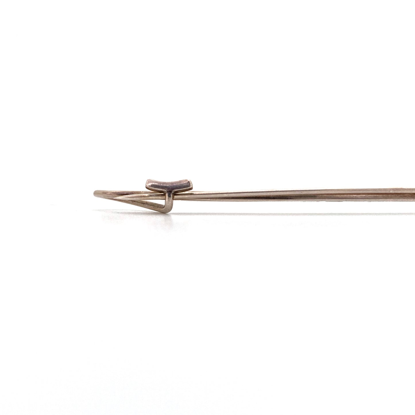 profile Georg Jensen Denmark vintage silver extra long brooch 378 Vivianna Torun Scandinavian Modernist jewelry design
