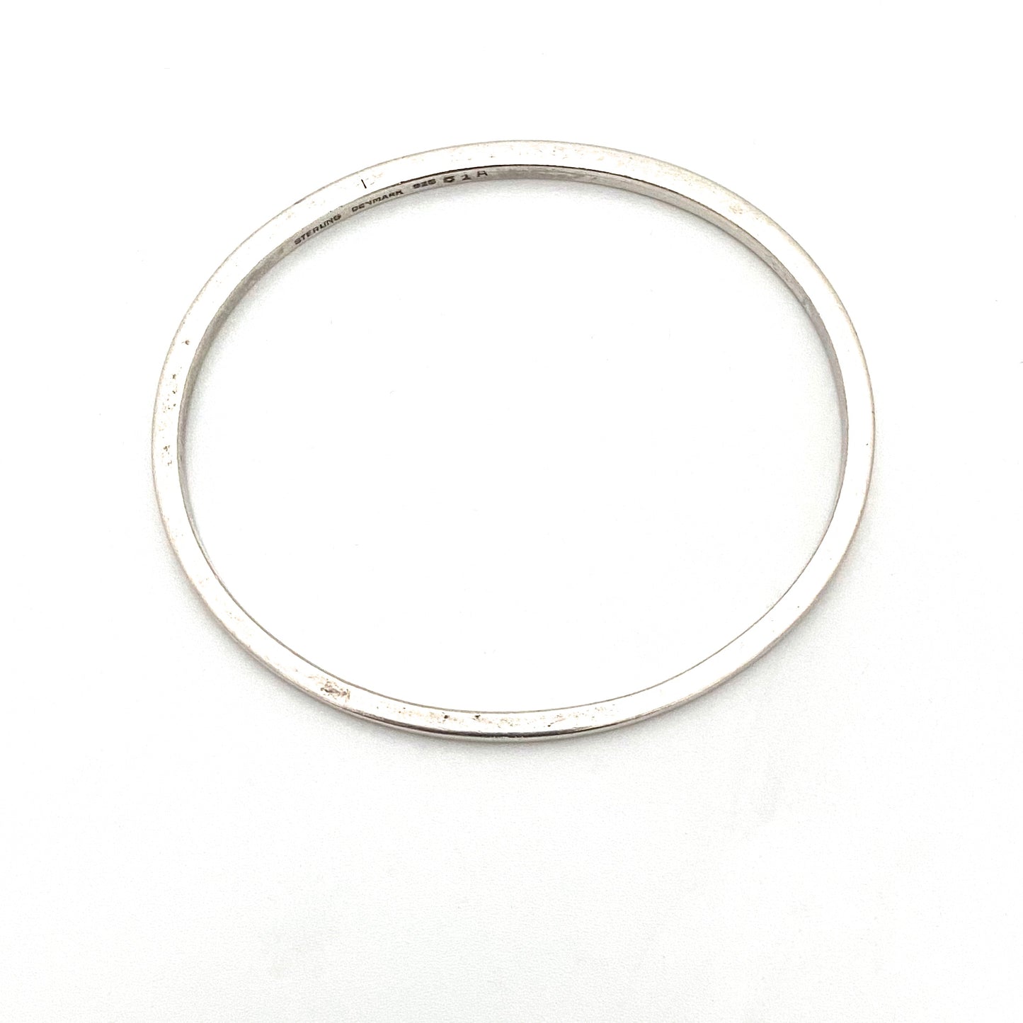 detail vintage silver bangle bracelet 51A Denmark unknown maker like Georg Jensen