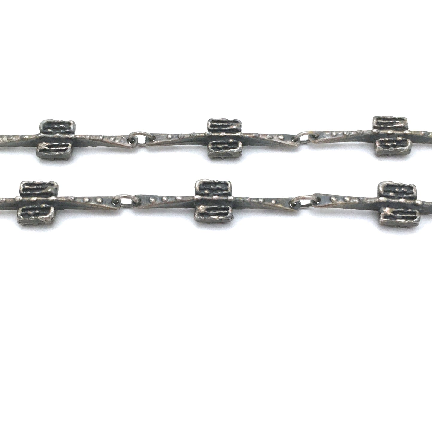 Robert Larin brutalist pewter 2-in-1 double sided necklace #1